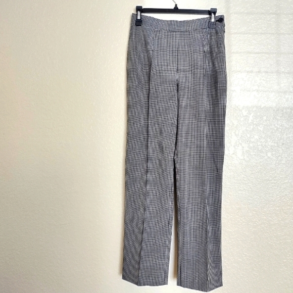Balenciaga high rise straight check plaid lightweight pants sz 38/M